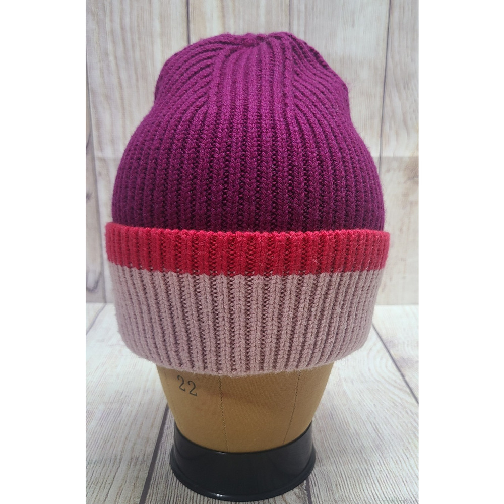Athleta Beanie Toboggan Hat Women's Unisex One Size Colorblock Pink Purple